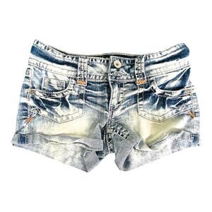 TRUCE Five Pocket Cuffed Jean Shorts Size 1